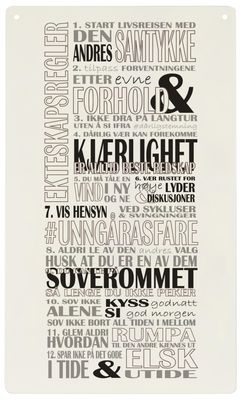 Skilt - Ekteskapsregler